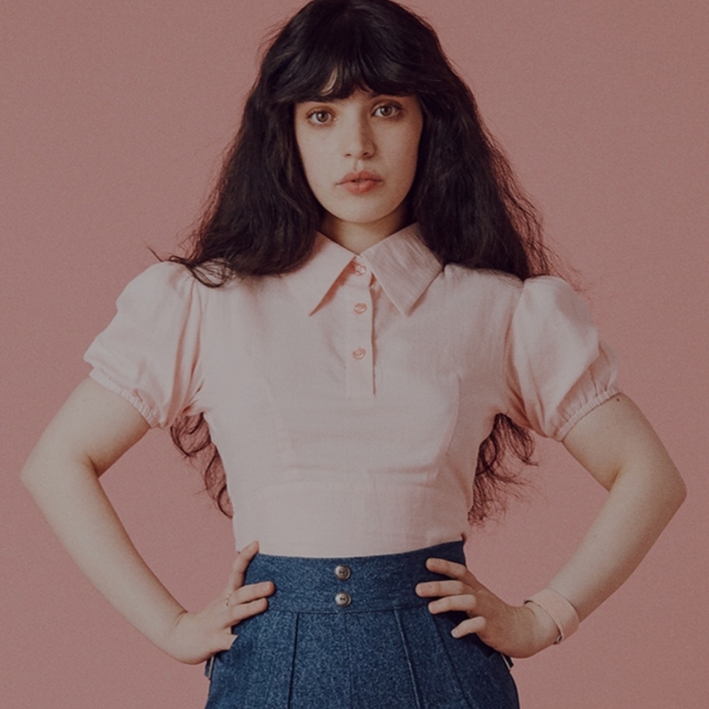 Samantha Pleet Ghost Pink Cropped Blouse